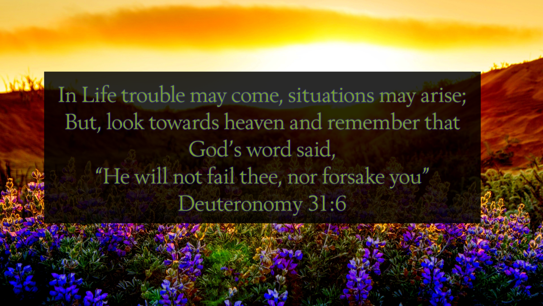 4/18 – Deuteronomy 31:6
